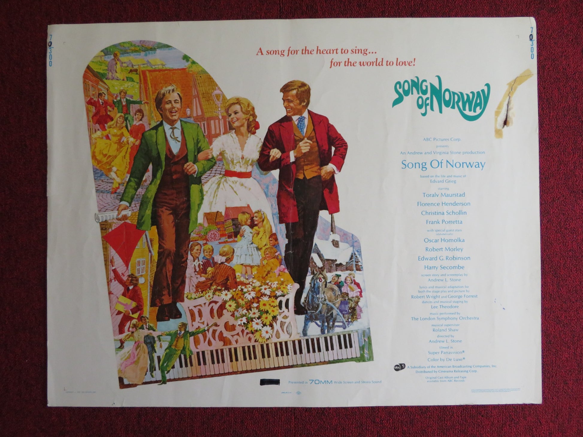 SONG OF NORWAY US HALF SHEET (22"x 28") POSTER TORALV MURSTAD F. PORRETTA 1970 - Rendezvous Cinema