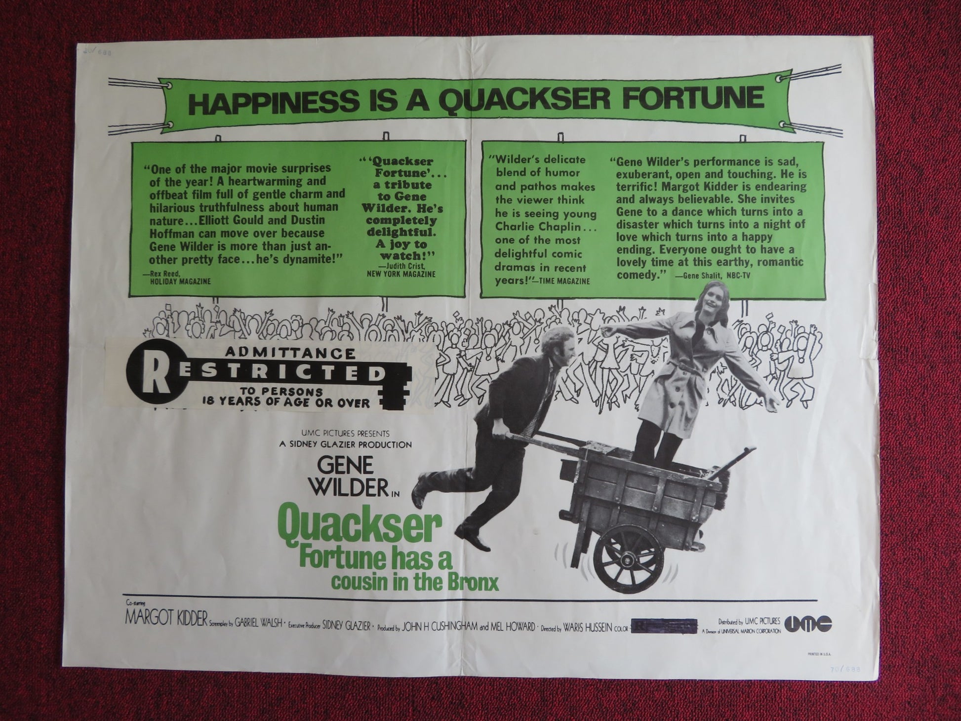 QUACKSER FORTUNE HAS A COUSIN IN THE BRONX US HALF SHEET (22"x 28") POSTER 1970 - Rendezvous Cinema