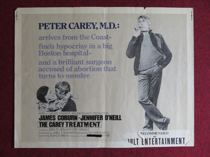 THE CAREY TREATMENT US HALF SHEET (22"x 28") POSTER JAMES COBURN 1972 - Rendezvous Cinema
