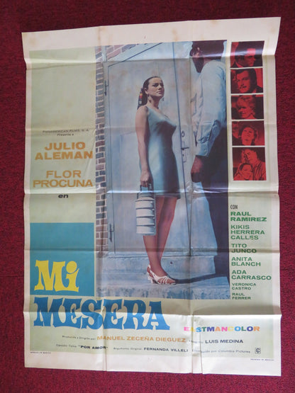 MI MESERA FOLDED MEXICAN POSTER JULIO ALEMAN FLOR PROCUNA 1973 - Rendezvous Cinema