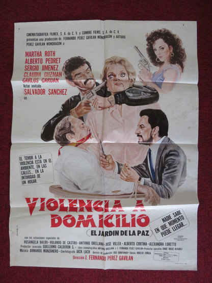 EL JARDIN DE LA PAZ FOLDED MEXICAN POSTER ALBERTO PEDRET MARTHA ROTH 1989 - Rendezvous Cinema