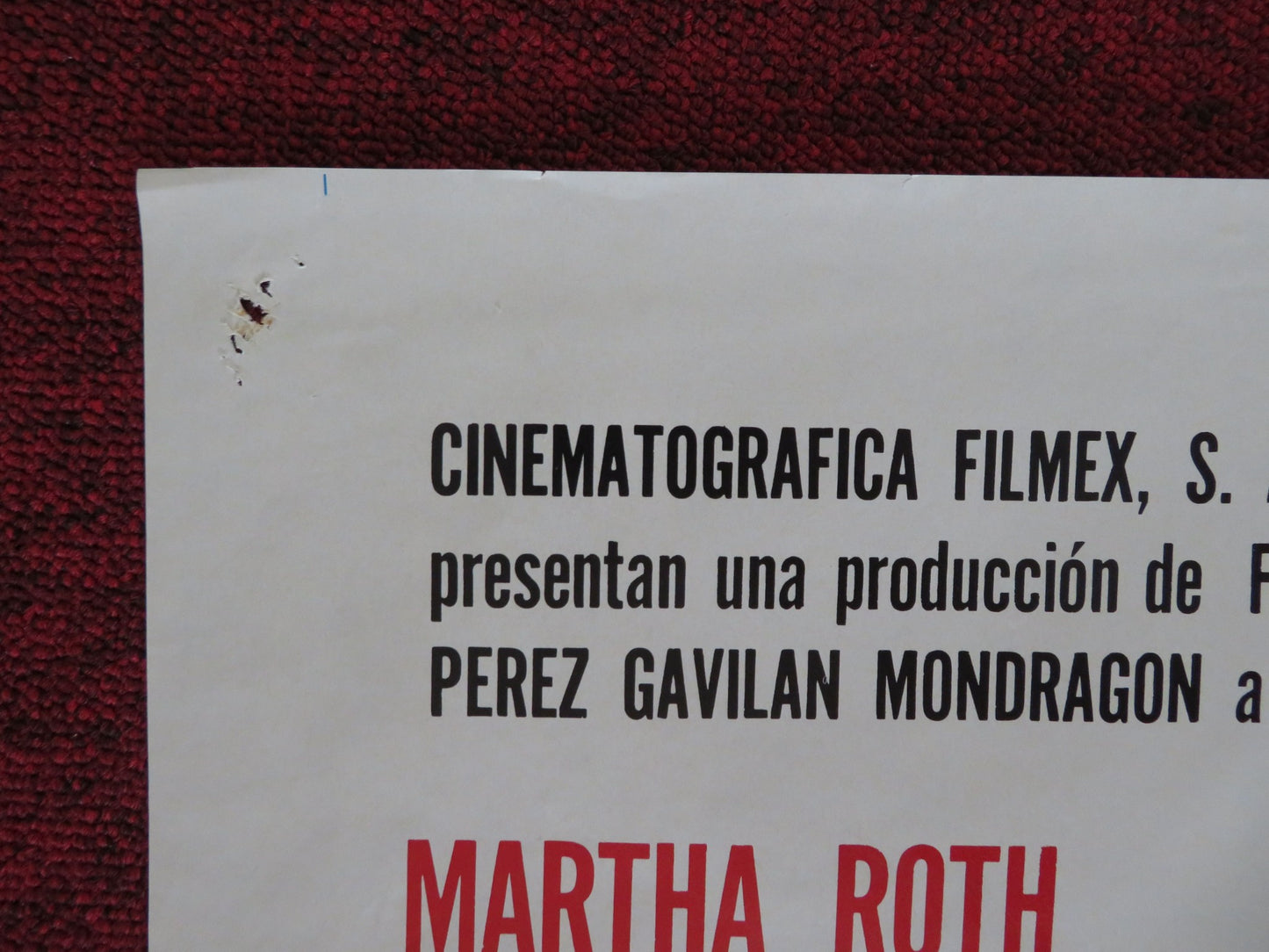 EL JARDIN DE LA PAZ FOLDED MEXICAN POSTER ALBERTO PEDRET MARTHA ROTH 1989 - Rendezvous Cinema