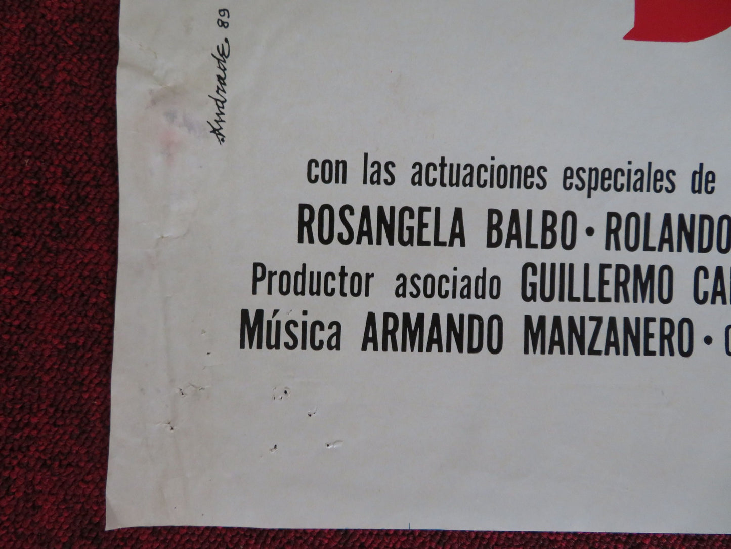 EL JARDIN DE LA PAZ FOLDED MEXICAN POSTER ALBERTO PEDRET MARTHA ROTH 1989 - Rendezvous Cinema