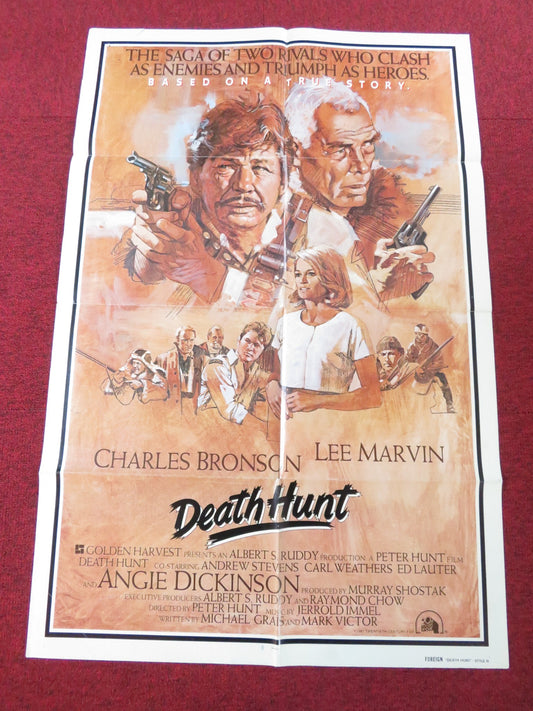 DEATH HUNT - STYLE B FOLDED US ONE SHEET POSTER CHARLES BRONSON LEE MARVIN 1981