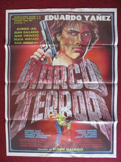 NARCO TERROR FOLDED MEXICAN POSTER EDUARDO YANEZ FELICIA MERCADO 1985 - Rendezvous Cinema
