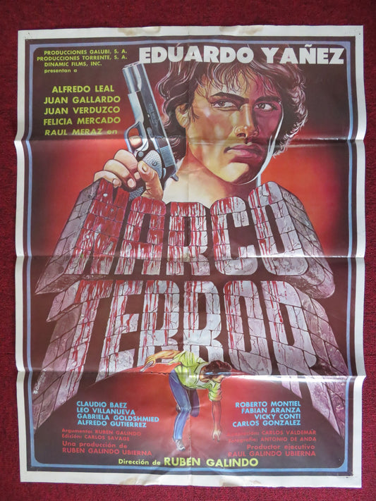 NARCO TERROR FOLDED MEXICAN POSTER EDUARDO YANEZ FELICIA MERCADO 1985 - Rendezvous Cinema