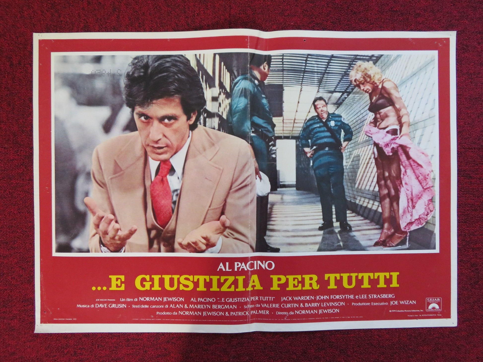 AND JUSTICE FOR ALL ITALIAN FOTOBUSTA POSTER AL PACINO JACK WARDEN 1979 - Rendezvous Cinema