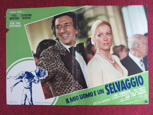 IL MIO UOMO E' UN SELVAGGIO - A ITALIAN FOTOBUSTA POSTER YVES MOTAND 1975 - Rendezvous Cinema