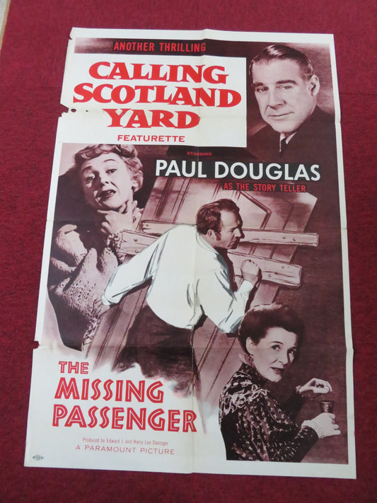 CALLING SCOTLAND YARD: THE MISSING PASSENGER FOLDED US ONE SHEET POSTER 1954
