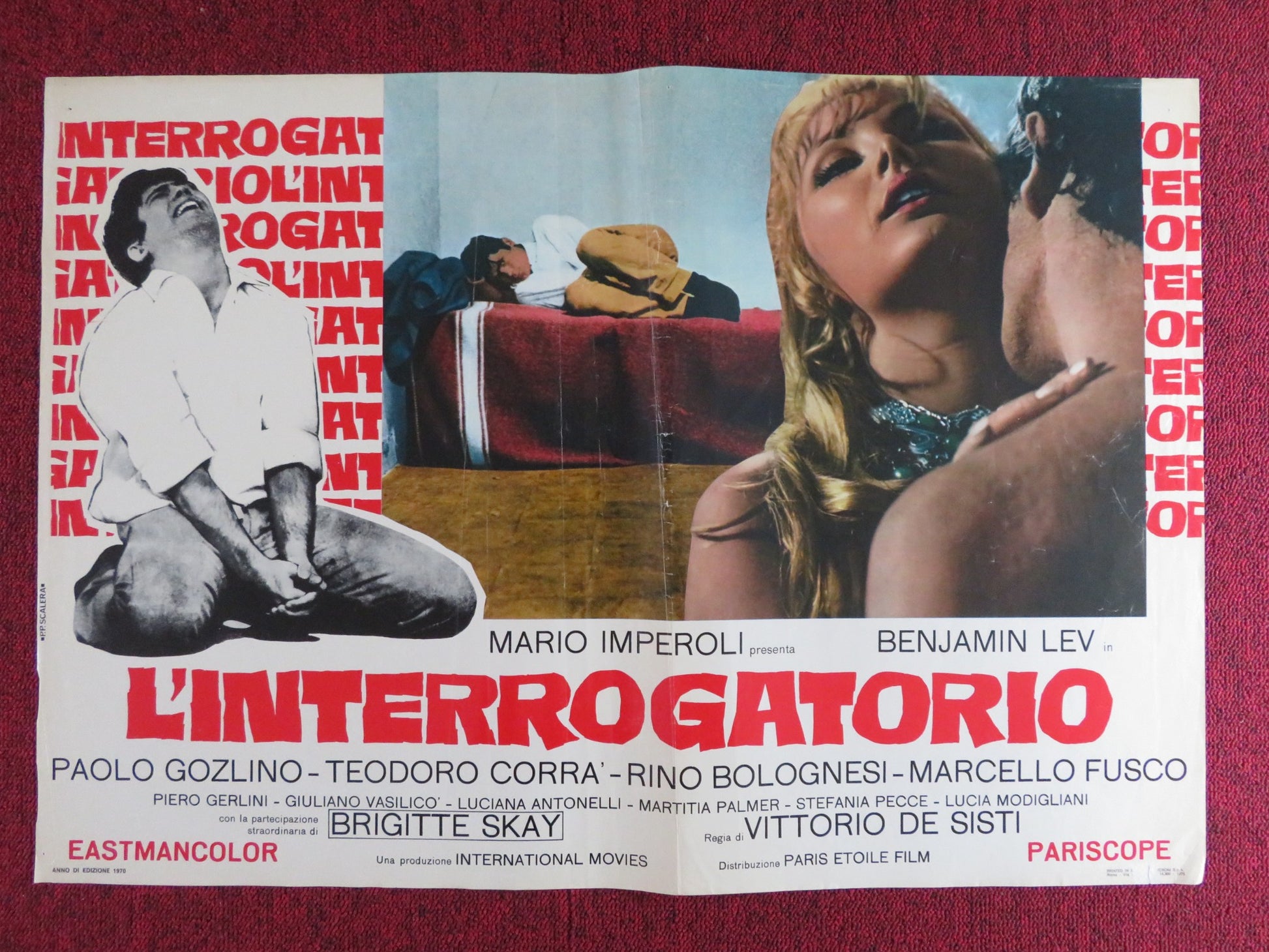 L'INTERROGATORIO A ITALIAN FOTOBUSTA POSTER BENJAMIN LEV PAOLO GOZLINO 1970 - Rendezvous Cinema