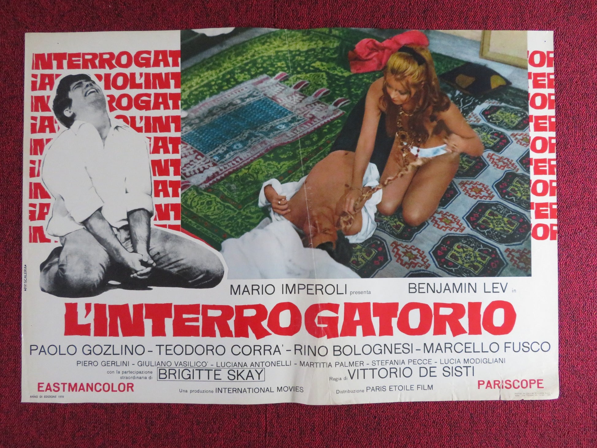L'INTERROGATORIO B ITALIAN FOTOBUSTA POSTER BENJAMIN LEV PAOLO GOZLINO 1970 - Rendezvous Cinema