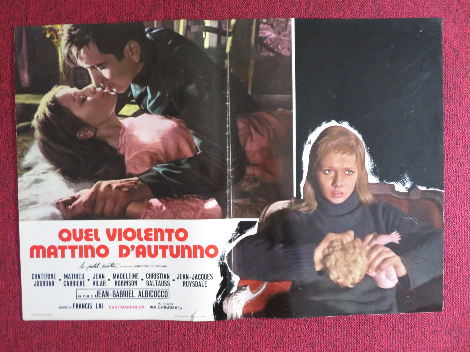 QUEL VIOLENTO MATTINO D'AUTUNNO- A ITALIAN FOTOBUSTA POSTER C. JOURDAN 1971 - Rendezvous Cinema