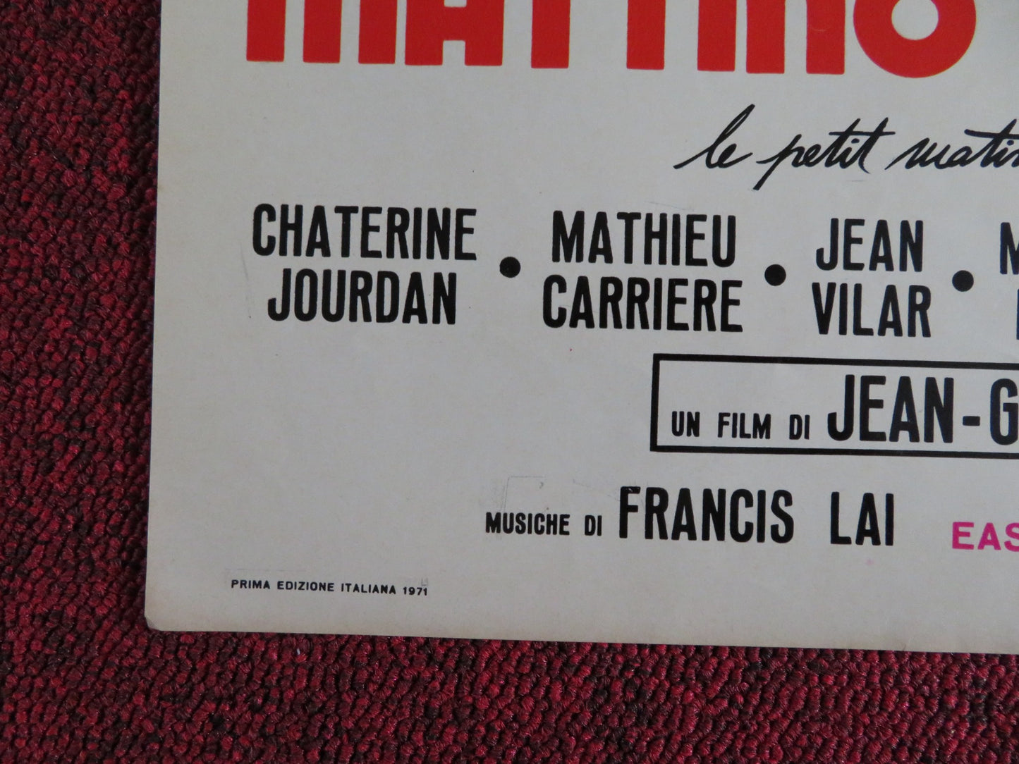 QUEL VIOLENTO MATTINO D'AUTUNNO- A ITALIAN FOTOBUSTA POSTER C. JOURDAN 1971 - Rendezvous Cinema