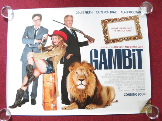 GAMBIT UK QUAD (30"x 40") ROLLED POSTER COLIN FIRTH CAMERON DIAZ 2012