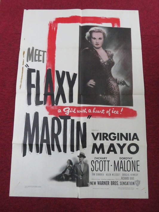 FLAXY MARTIN FOLDED US ONE SHEET POSTER VIRGINIA MAYO ZACHARY SCOTT 1949