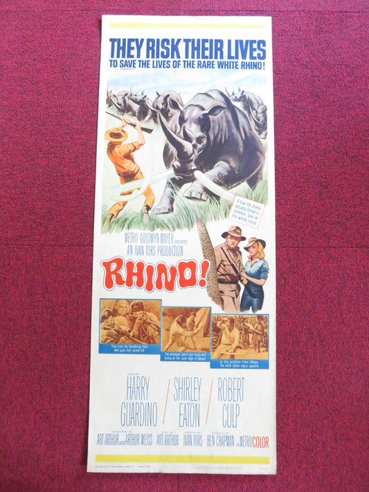 RHINO! US INSERT (14"x 36") POSTER HARRY GUARDINO SHIRLEY EATON 1964