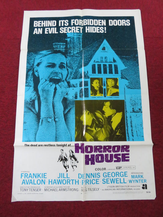 HORROR HOUSE FOLDED US ONE SHEET POSTER FRANKIE AVALON JILL HAWORTH 1970