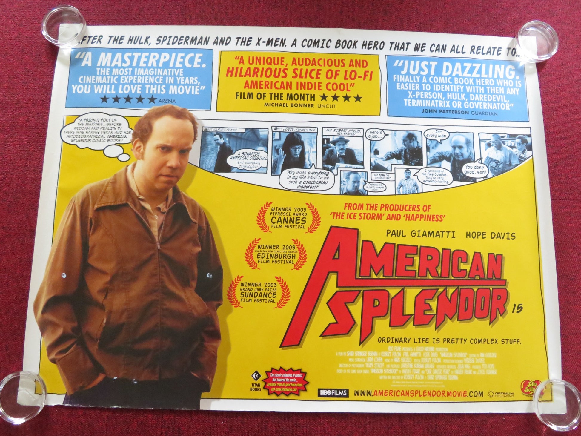 AMERICAN SPLENDOUR UK QUAD ROLLED POSTER PAUL GIAMATTI HOPE DAVIS 2003 - Rendezvous Cinema