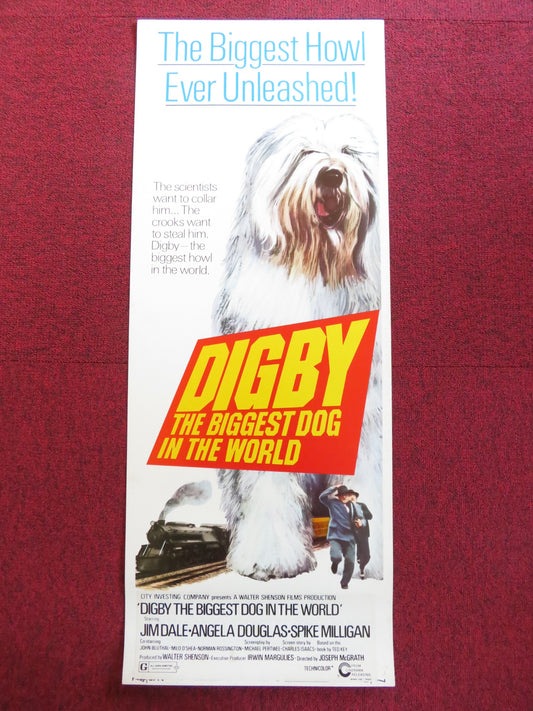 DIGBY: THE BIGGEST DOG IN THE WORLD US INSERT (14"x 36") POSTER JIM DALE 1974