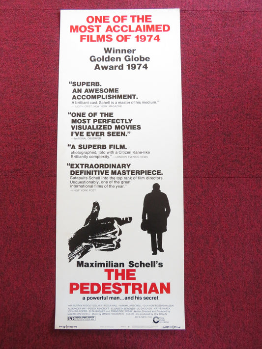 THE PEDESTRIAN US INSERT (14"x 36") POSTER GUSTAV RUDOLF SELLNER PETER HALL 1974