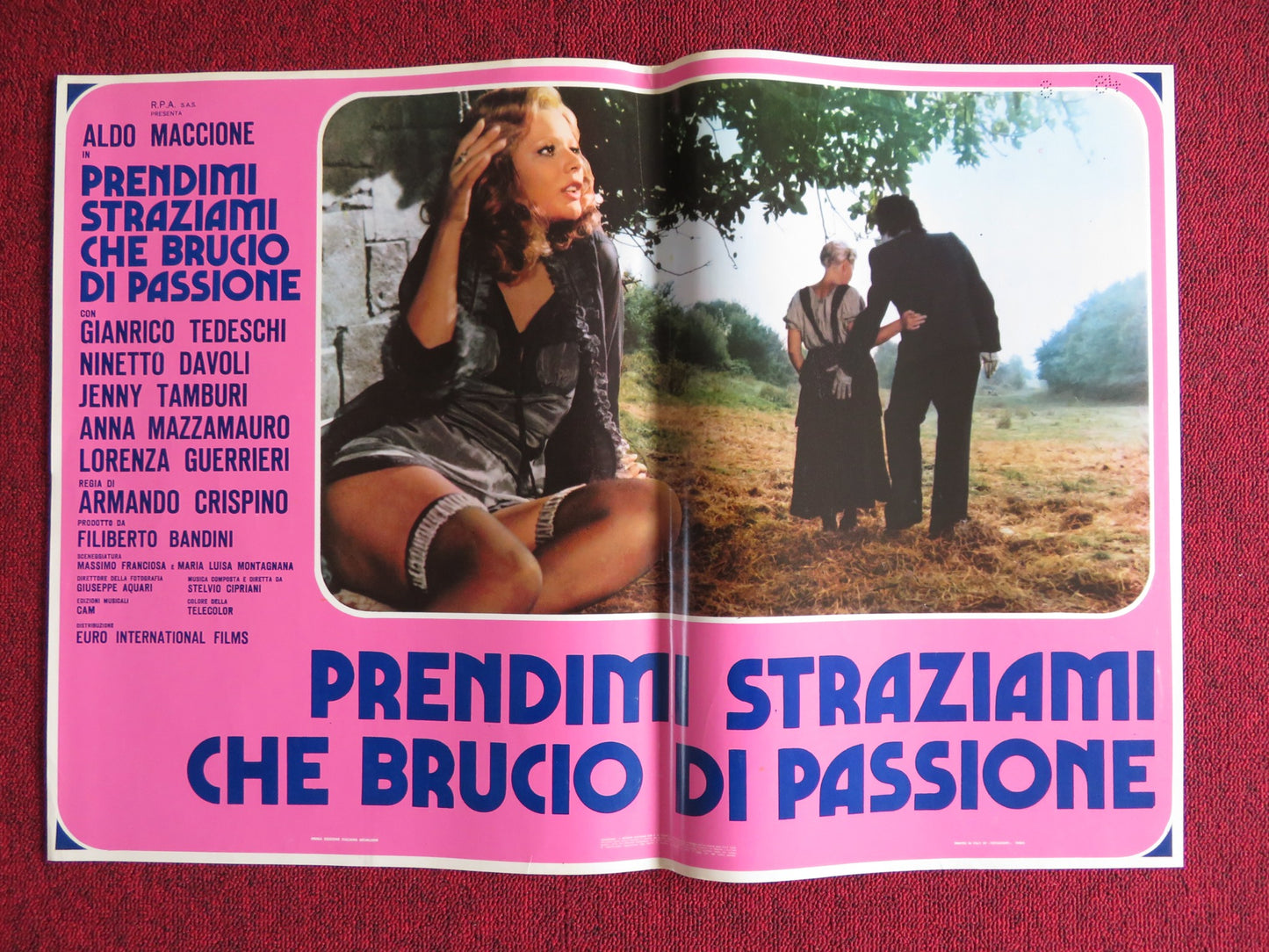 PRENDIMI STRAZIAMI CHE BRUCIO DI PASSIONE - B ITALIAN FOTOBUSTA POSTER 1975 - Rendezvous Cinema