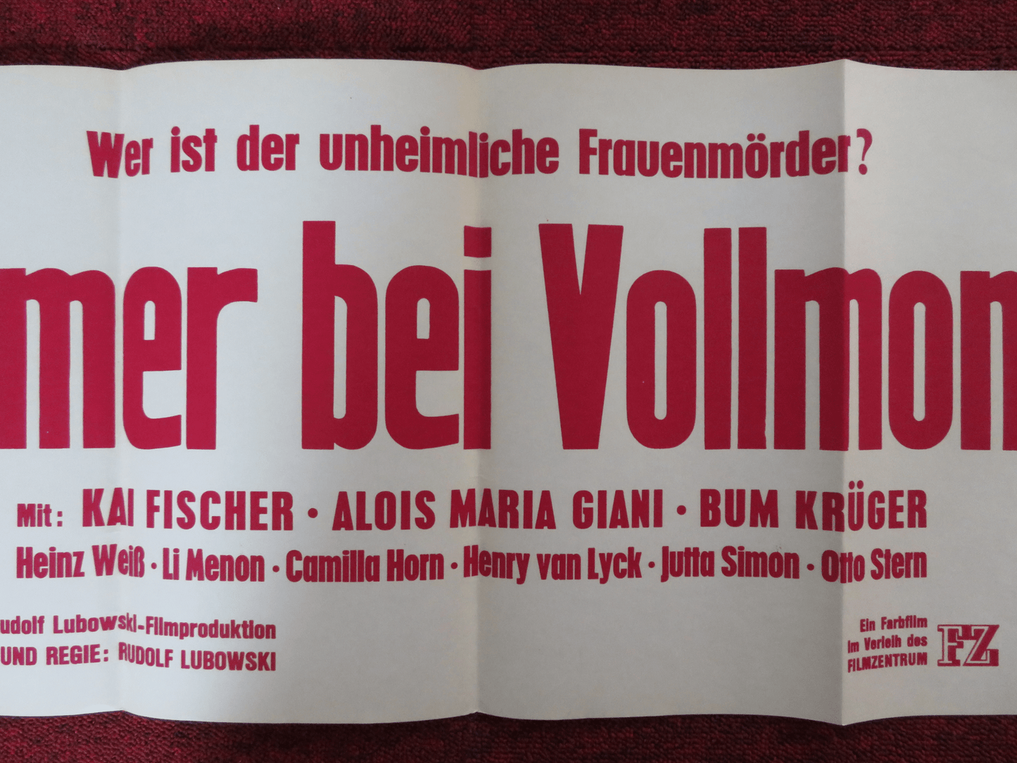 IMMER BEI VOLLMOND GERMAN POSTER KAI FISCHER ALOIS MARIA GIANI 1970 Rendezvous Cinema Movie posters