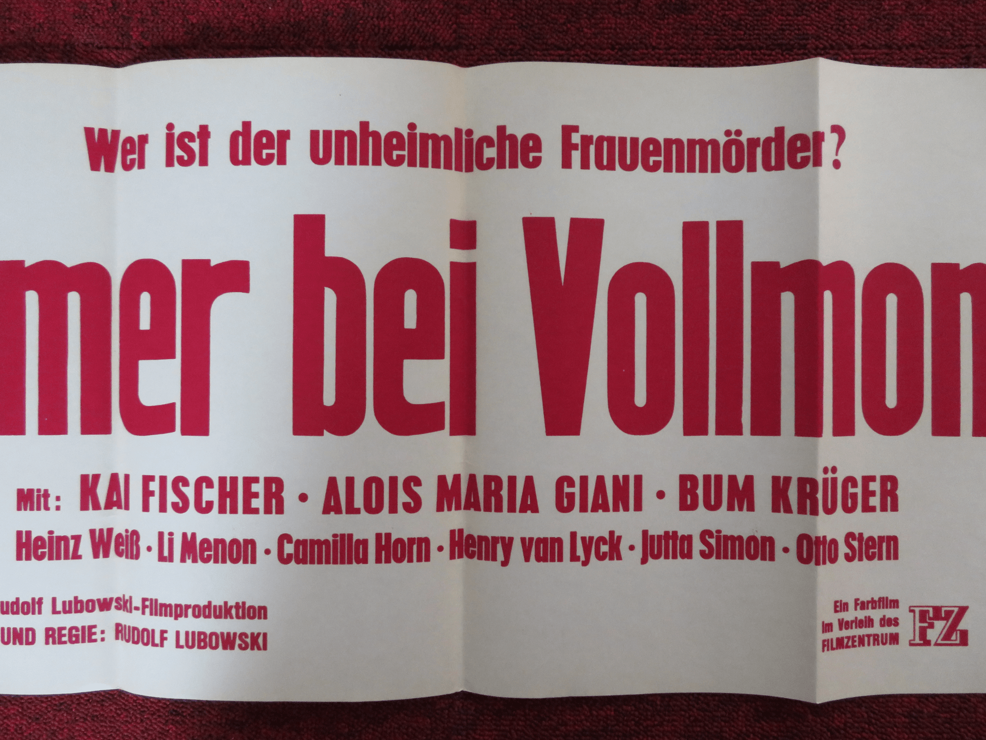 IMMER BEI VOLLMOND GERMAN POSTER KAI FISCHER ALOIS MARIA GIANI 1970 Rendezvous Cinema Movie posters