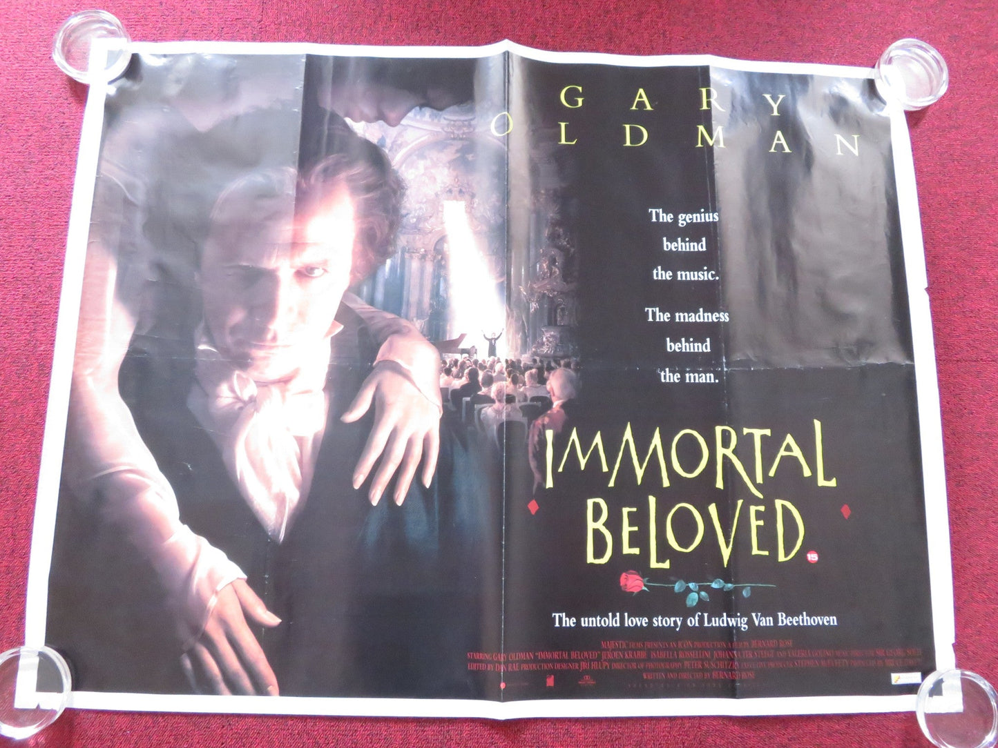 IMMORTAL BELOVED UK QUAD ROLLED POSTER GARY OLDMAN ISABELLA ROSSELLINI 1994 Rendezvous Cinema Movie posters