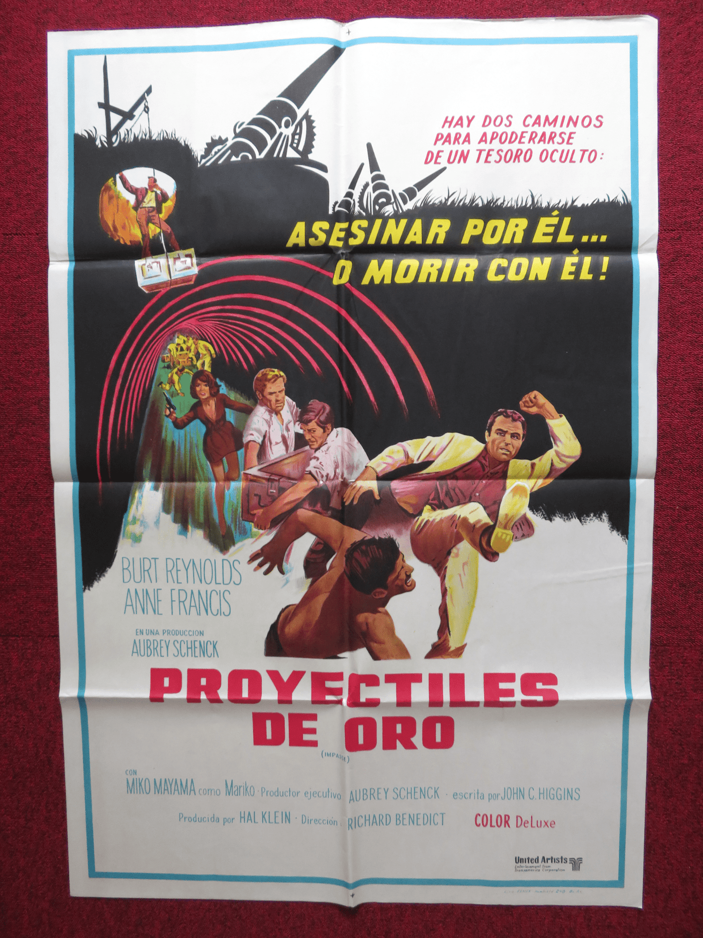 IMPASSE FOLDED ARGENTINA ONE SHEET POSTER BURT REYNOLDS ANNE FRANCIS 1969 Rendezvous Cinema Movie posters