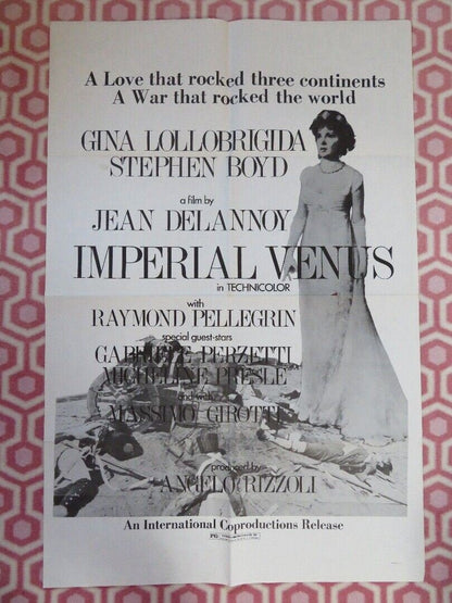 IMPERIAL VENUS FOLDED US ONE SHEET POSTER GINA LOLLOBRIGIDA STEPHEN BOYD 1962 Movie posters
