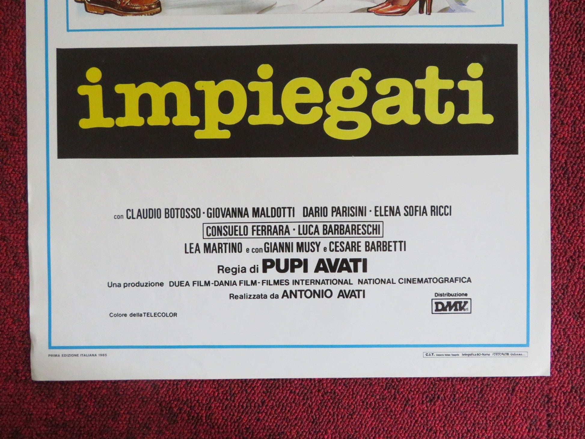 IMPIEGATI ITALIAN LOCANDINA POSTER CLAUDIO BOTOSSO GIOVANNA MALDOTTI 1985 Rendezvous Cinema Movie posters