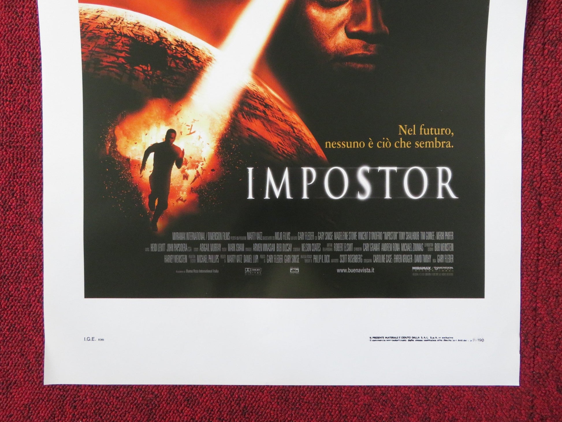 IMPOSTER ITALIAN LOCANDINA POSTER GARY SINISE MADELEINE STOWE 2001 Rendezvous Cinema Movie posters