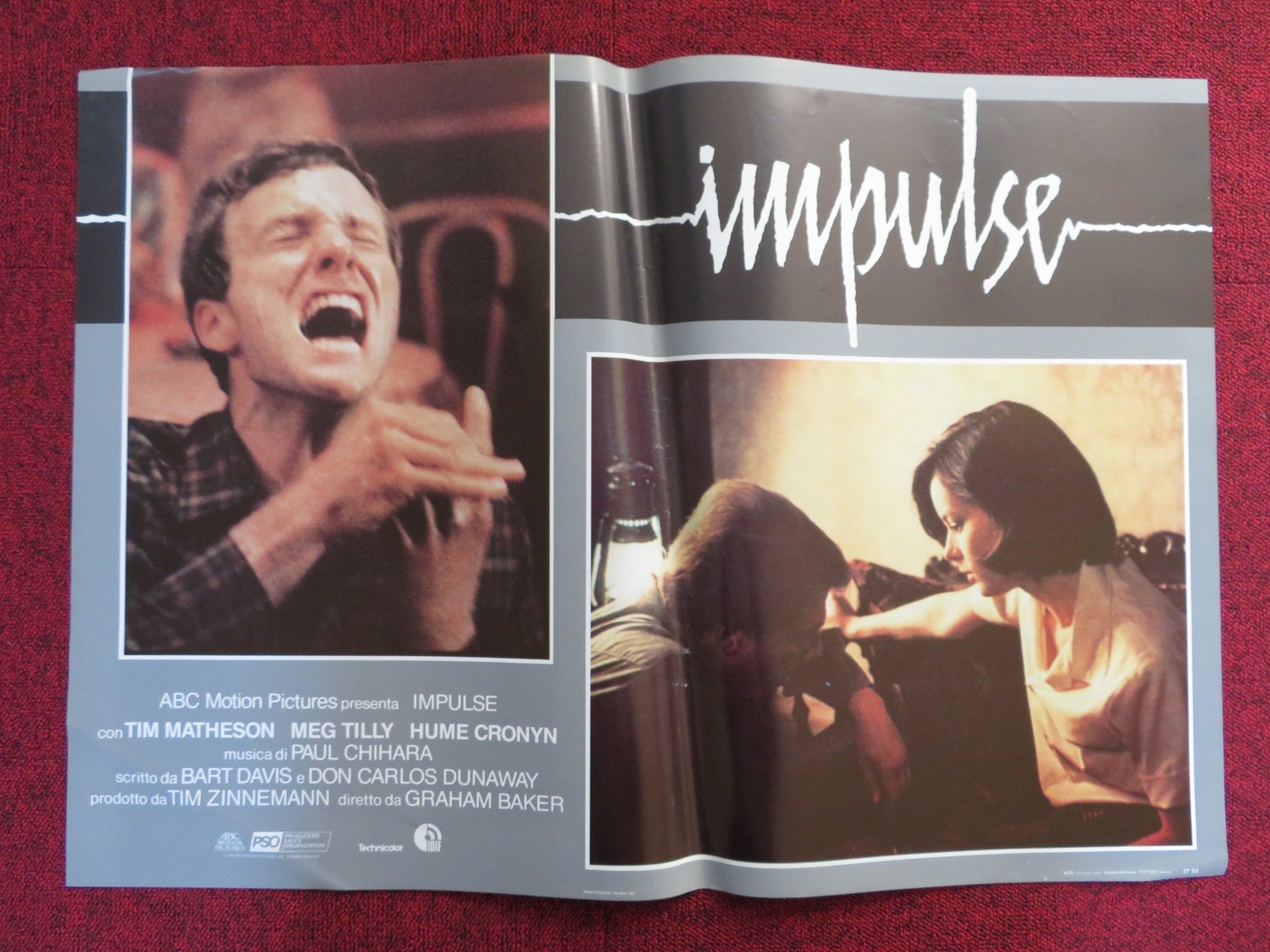 IMPULSE - A ITALIAN FOTOBUSTA POSTER TIM MATHESON MEG TILLY 1984 Rendezvous Cinema Movie posters