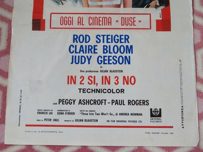 IN 2 SI, IN 3 NO ITALIAN LOCANDINA (27.5"x 13.5") POSTER ROD STEIGER 1969 Movie posters
