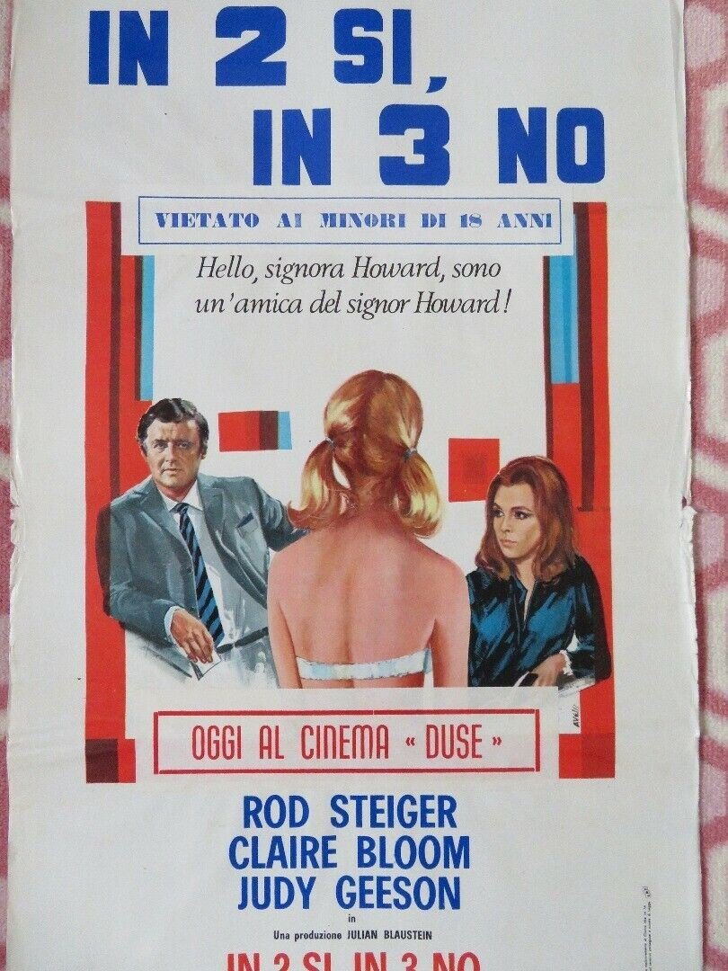 IN 2 SI, IN 3 NO ITALIAN LOCANDINA (27.5"x 13.5") POSTER ROD STEIGER 1969 Movie posters