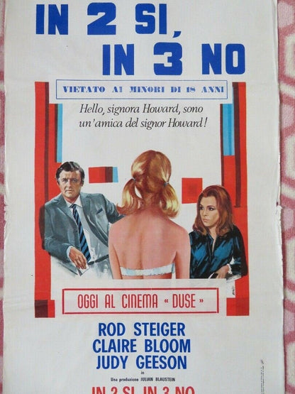 IN 2 SI, IN 3 NO ITALIAN LOCANDINA (27.5"x 13.5") POSTER ROD STEIGER 1969 Movie posters