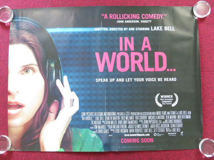 IN A WORLD... UK QUAD (30"x 40") ROLLED POSTER LAKE BELL ROB CORDDRY 2013 Rendezvous Cinema Movie posters