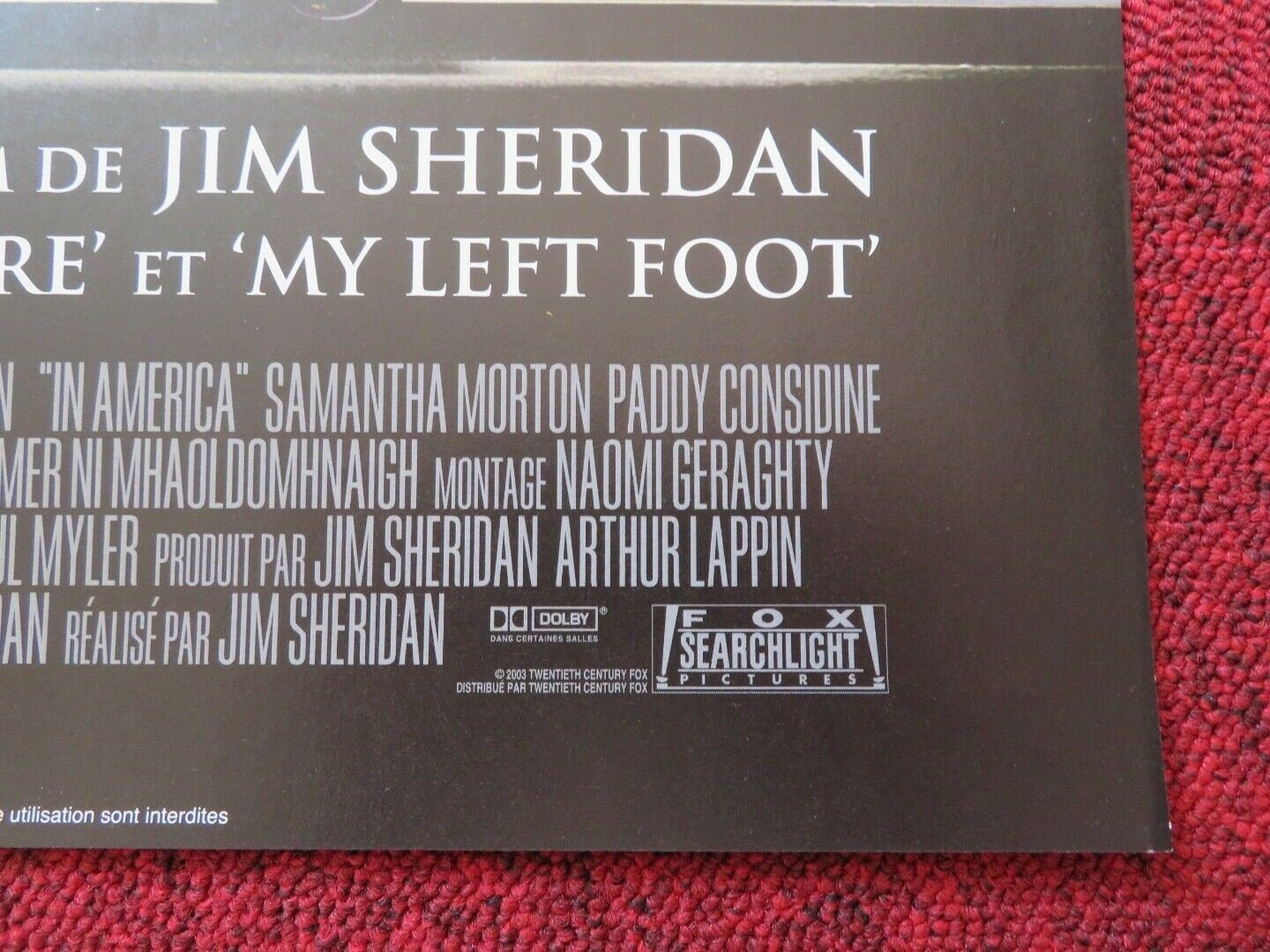 IN AMERICA FRENCH (16"x 21") POSTER PADDY CONSIDINE 2002 Movie posters