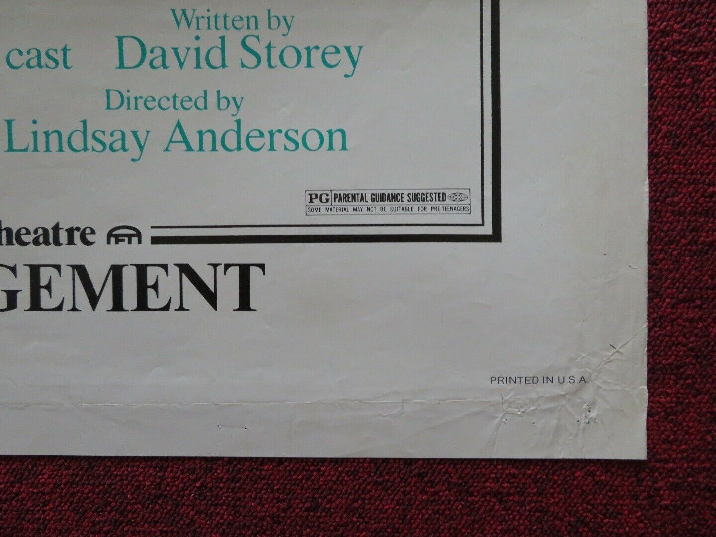 IN CELEBRATION FOLDED US ONE SHEET POSTER ALAN BATES DAVID STOREY 1974 Movie posters