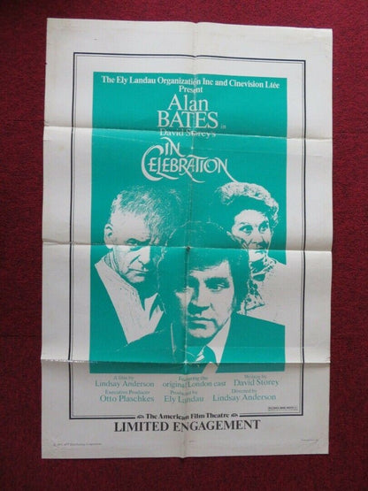 IN CELEBRATION FOLDED US ONE SHEET POSTER ALAN BATES DAVID STOREY 1974 Movie posters