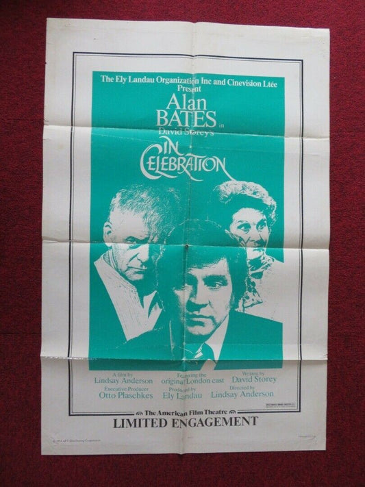 IN CELEBRATION FOLDED US ONE SHEET POSTER ALAN BATES DAVID STOREY 1974 Movie posters