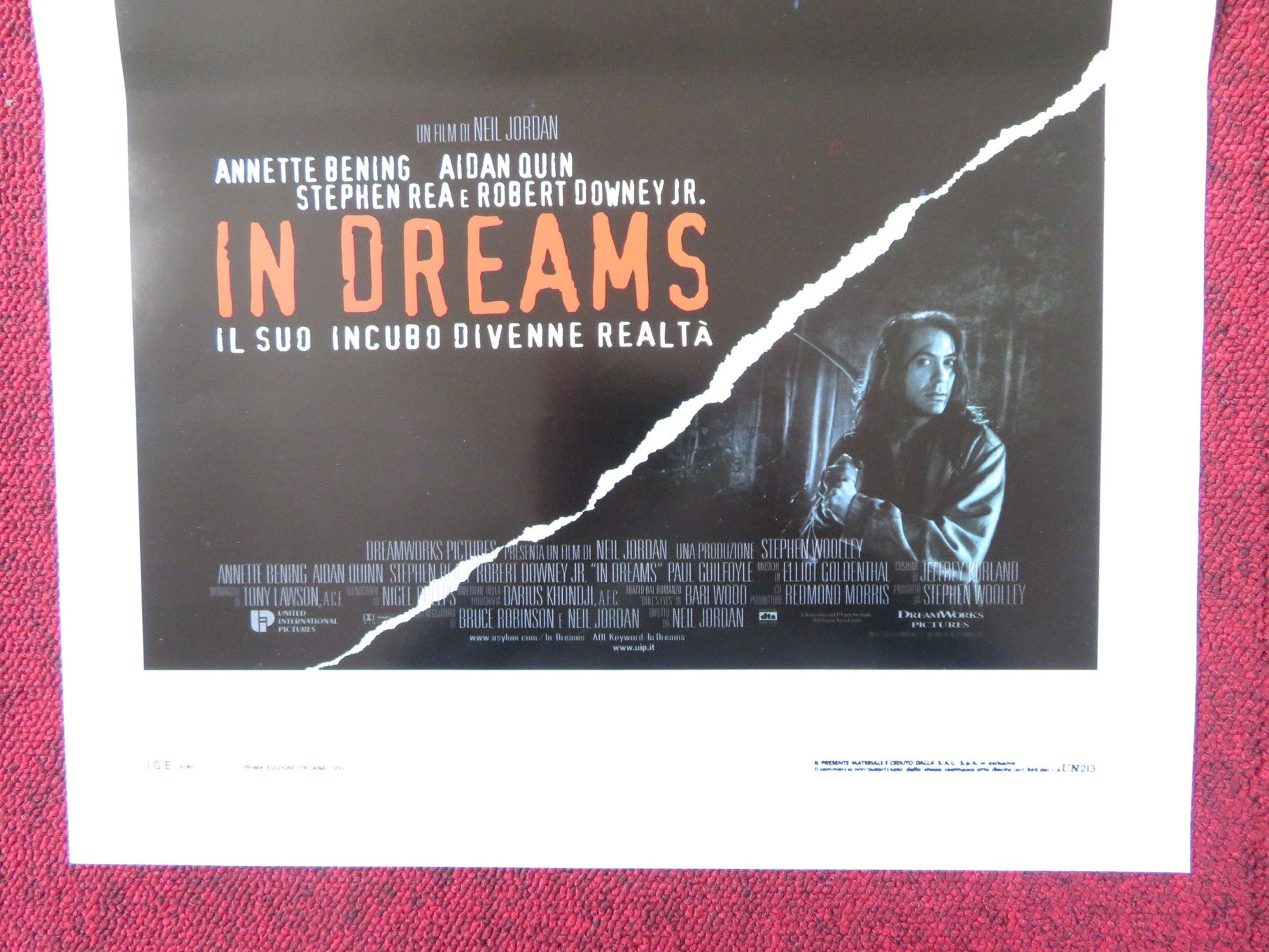 IN DREAMS ITALIAN LOCANDINA POSTER ANNETTE BENING AIDAN QUIN 1999 Rendezvous Cinema Movie posters