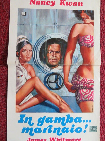 IN GAMBA... MARINAIO! ITALIAN LOCANDINA (27.5"x13") POSTER 1968 - Rendezvous Cinema