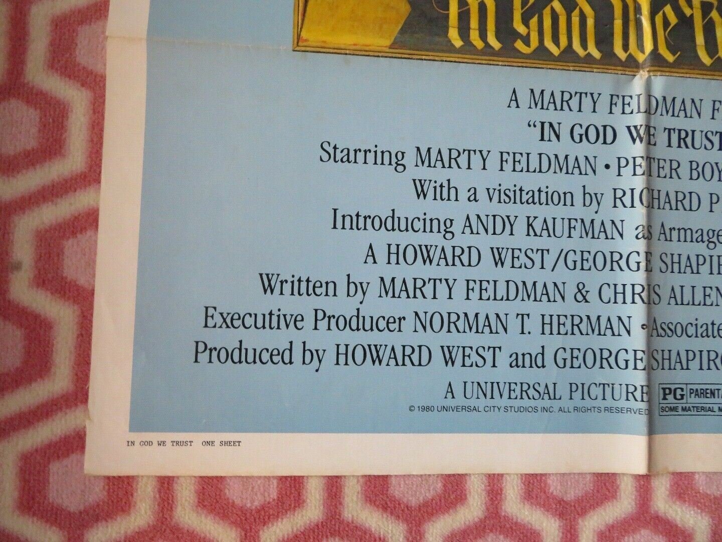 IN GOD WE TRUST US ONE SHEET POSTER MARTY FELDMAN 1980 Movie posters