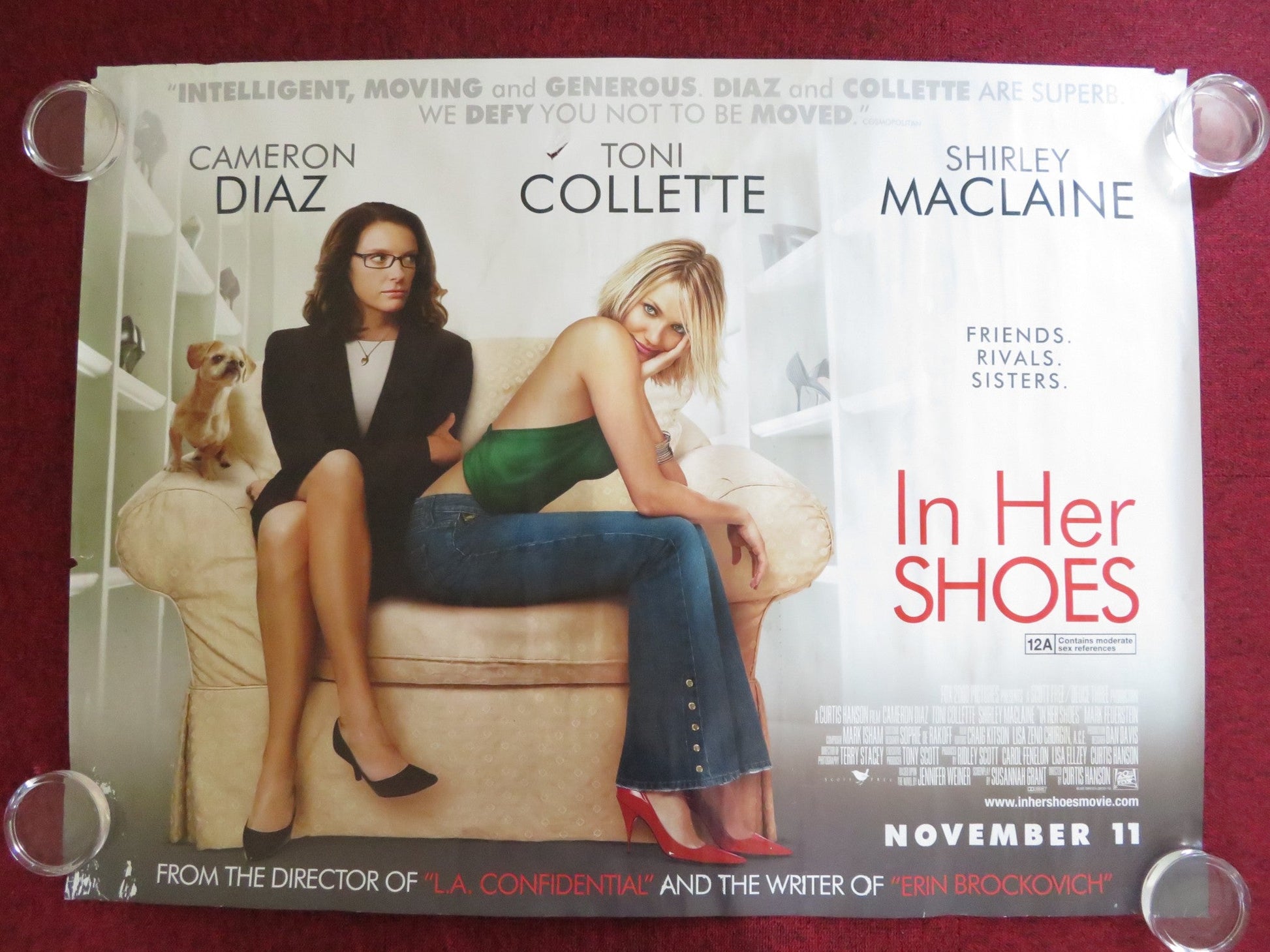 IN HER SHOES UK QUAD (30"x 40") ROLLED POSTER CAMERON DIAZ TONI COLLETTE 2005 Rendezvous Cinema Movie posters