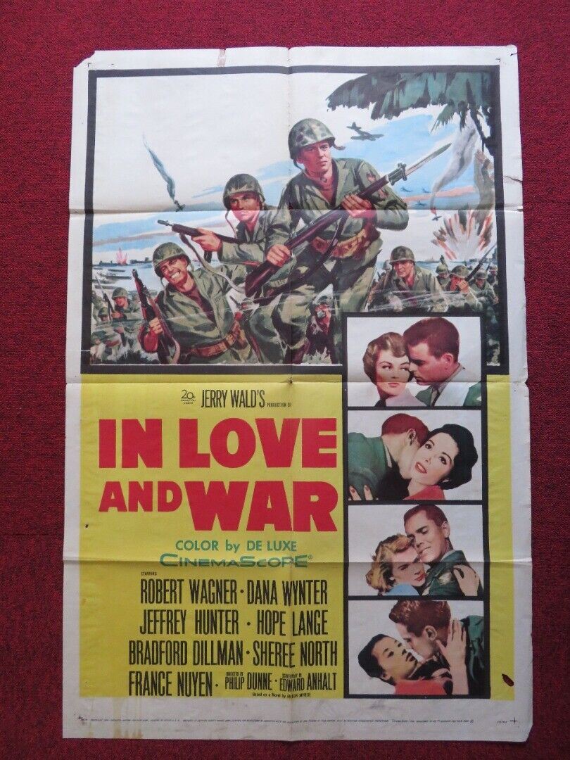 IN LOVE AND WAR US ONE SHEET POSTER ROBERT WAGNER DANA WYNTER 1958 Movie posters