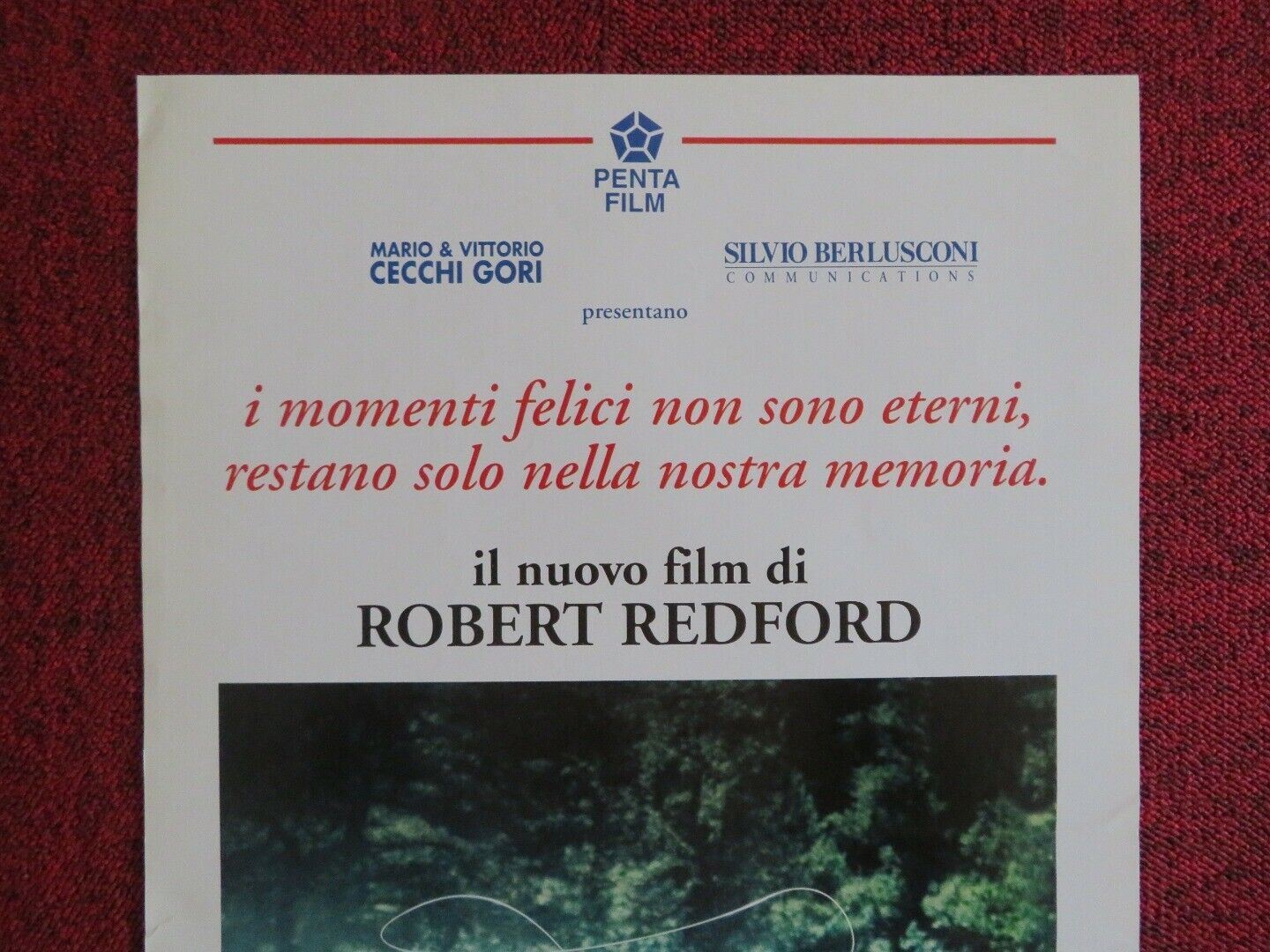 IN MEZZO SCORRE IL FIUME ITALIAN LOCANDINA (27.5"x13") POSTER 1992 Movie posters