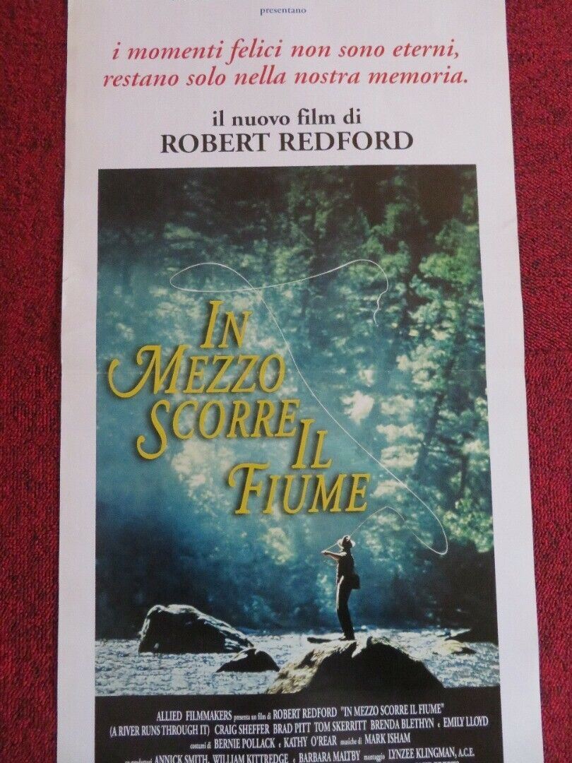 IN MEZZO SCORRE IL FIUME ITALIAN LOCANDINA (27.5"x13") POSTER 1992 Movie posters