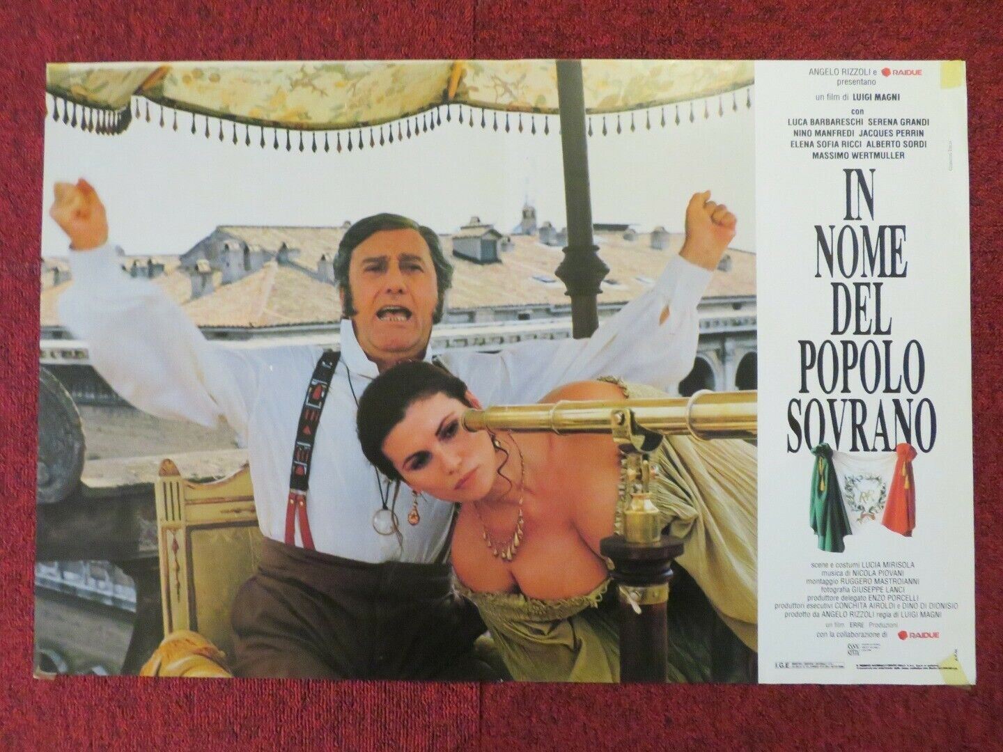IN NOM DEL POPOLO SOVRANO - D ITALIAN FOTOBUSTA POSTER 1990 NINO MANFREDI Movie posters