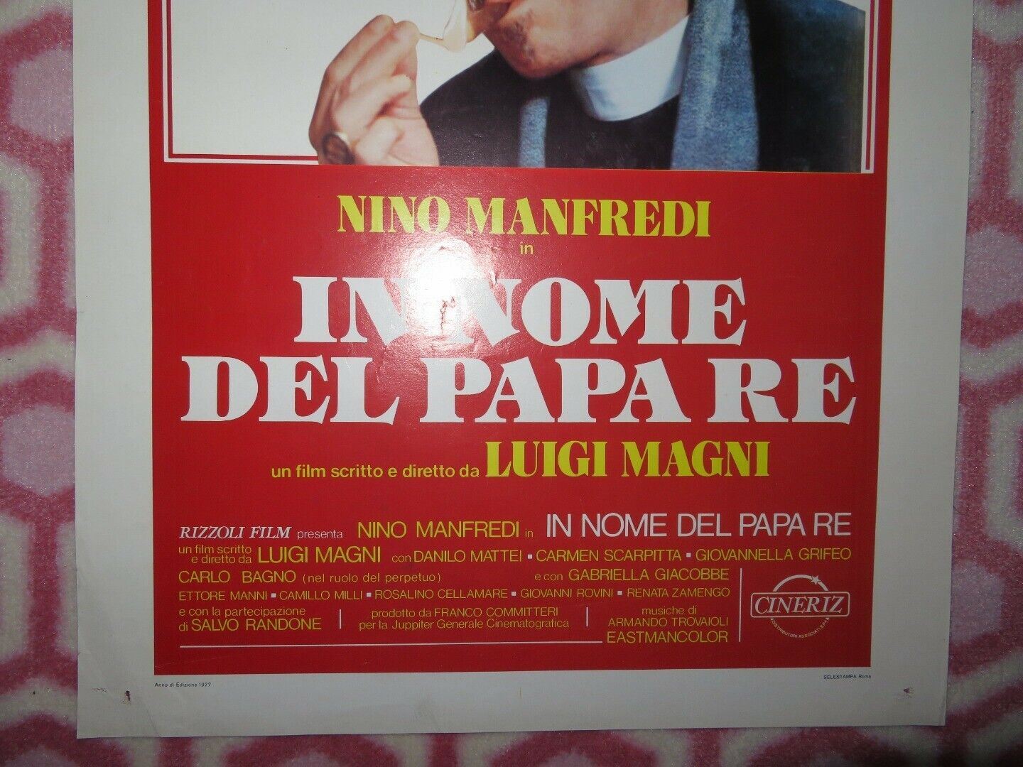 IN NOME DEL PAPA RE ITALIAN LOCANDINA (27.5"x13") POSTER NINO MANFEDI 1977 Movie posters